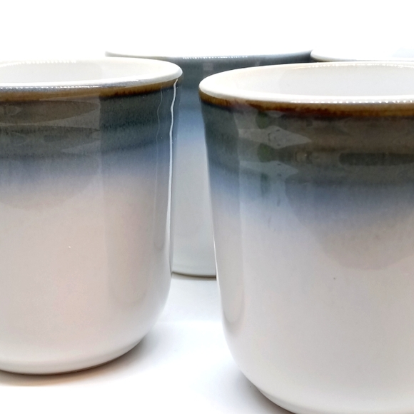4 VINTAGE BLUE GRAY OMBRÉ NORITAKE JAPANESE STONEWEAR COFFEE TEA MUG CUPS - Picture 6 of 9